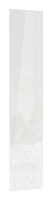 Hoogglanzende witte deur, gezien vanaf de voorkant, 202 x 45 cm
