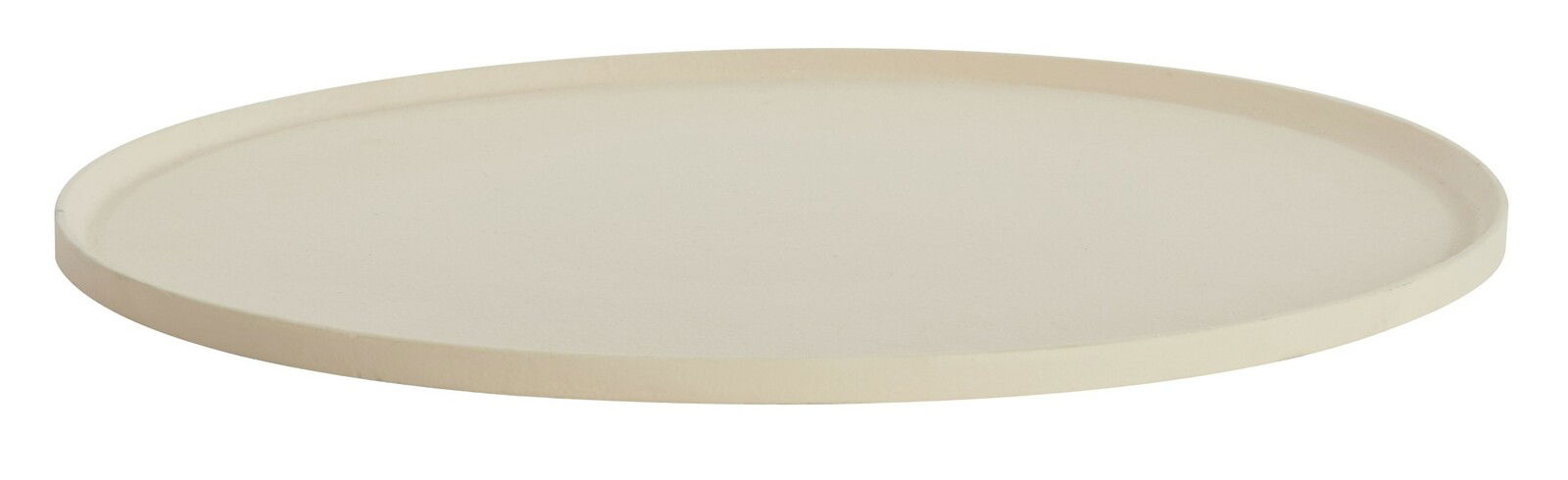 Light&Living Schale MAES crème Flache, cremefarbene Schale mit einem Durchmesser von 40 cm, seitlich betrachtet.