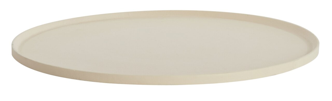 Light&Living Schale MAES crème Flache, cremefarbene Schale mit einem Durchmesser von 40 cm, seitlich betrachtet.