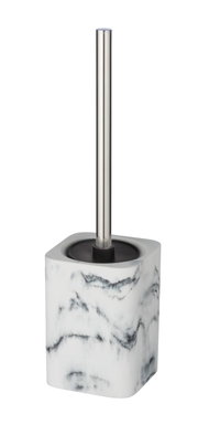 WC-Garnitur Desio mit marmoriertem Design und Edelstahlgriff, seitliche Perspektive