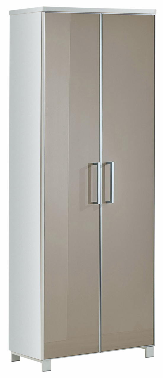 VOSS Dielenschrank SANTINA Moderner Dielenschrank mit zwei Türen in Hochglanzoptik, seitliche Perspektive