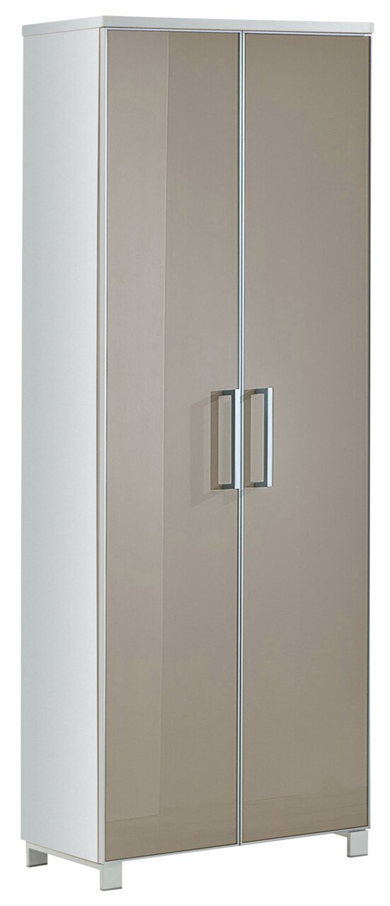 VOSS Dielenschrank SANTINA Moderner Dielenschrank mit zwei Türen in Hochglanzoptik, seitliche Perspektive