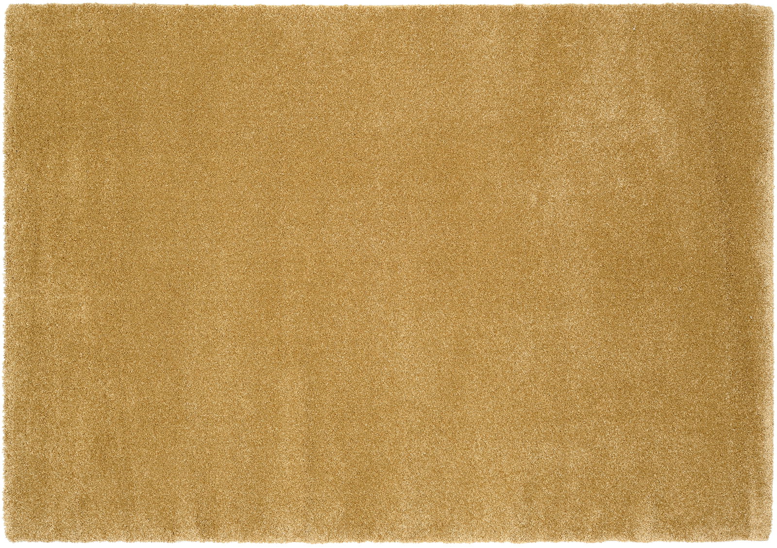 Beige Uni-Teppich in Draufsicht