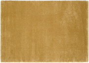 Beige Uni-Teppich in Draufsicht