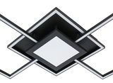 Moderne LED-Deckenleuchte in geometrischem Design, von unten betrachtet.