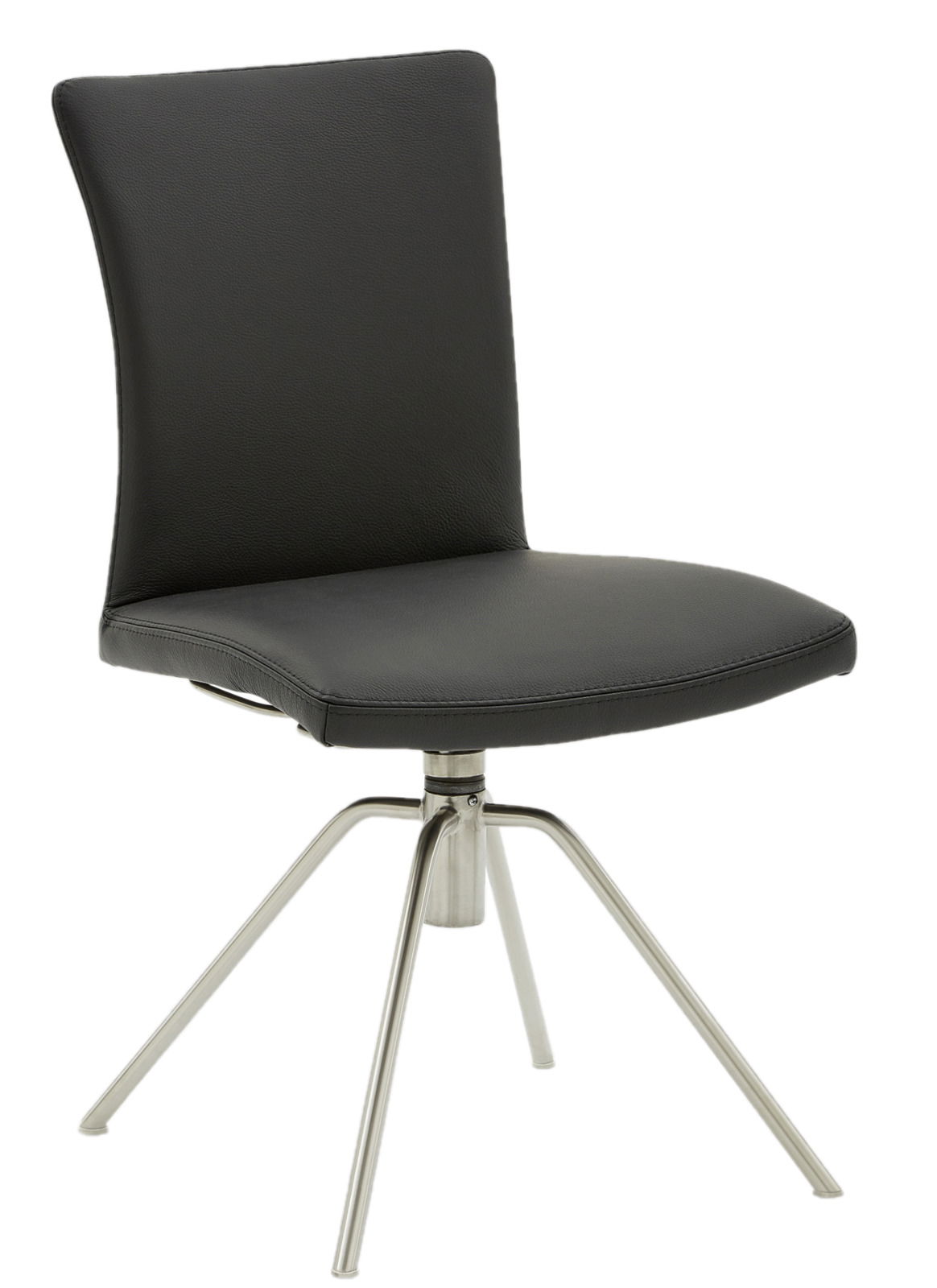 Musterring Stuhl MR HELMOND Moderner schwarzer Stuhl mit Metallbeinen, seitliche Perspektive