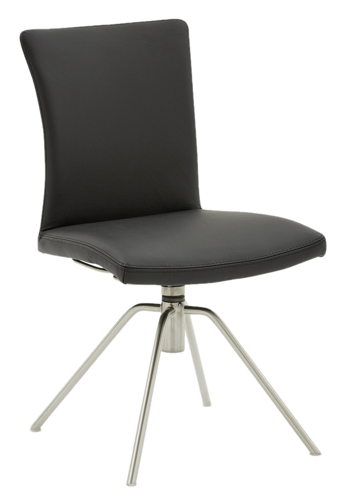 Musterring Stuhl MR HELMOND Moderner schwarzer Stuhl mit Metallbeinen, seitliche Perspektive