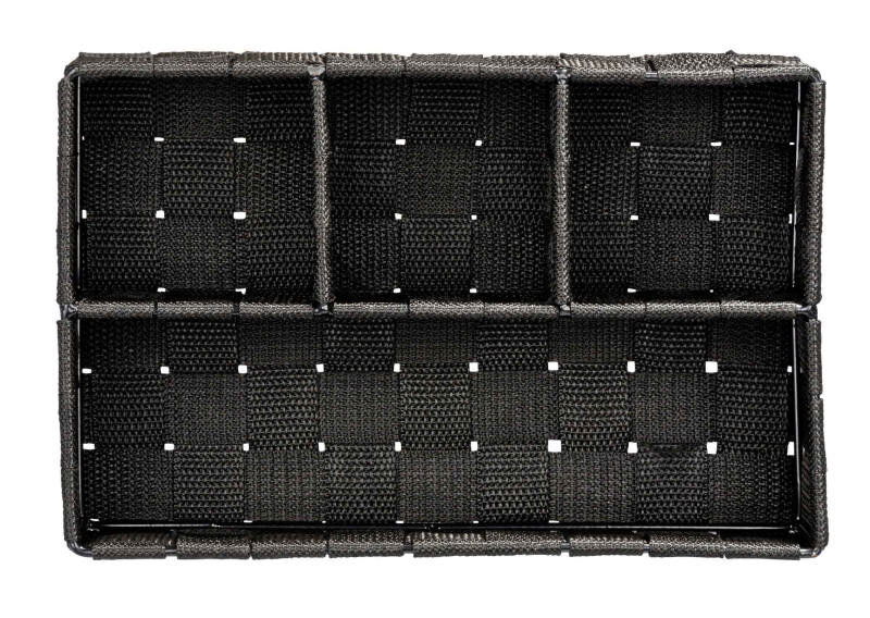 Wenko Badorganizer Adria klein Schwarzer Badorganizer Adria klein, aus gewebtem Material, Draufsicht