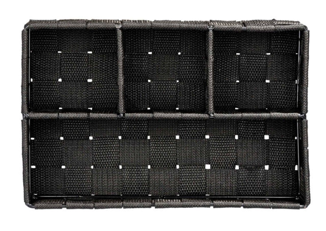 Schwarzer Badorganizer Adria klein, aus gewebtem Material, Draufsicht