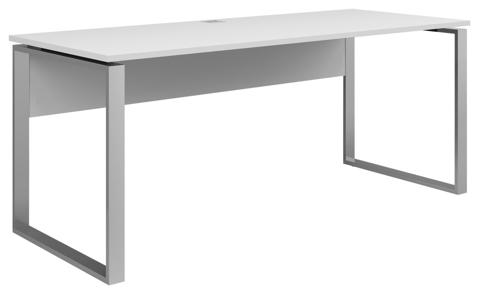 Voleo Schreibtisch NEVADA Moderner weißer Schreibtisch mit Metallrahmen, seitliche Perspektive