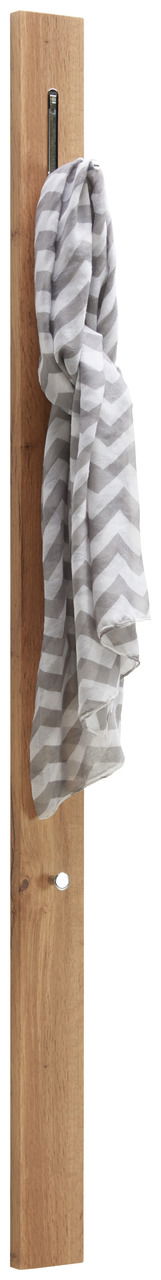 Moderano Garderobenpaneel LECCO PLUS Garderobenpaneel aus Holz mit einem Haken und einem aufgehängten Schal, seitliche Perspektive