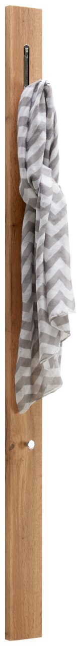 Moderano Garderobenpaneel LECCO PLUS Garderobenpaneel aus Holz mit einem Haken und einem aufgehängten Schal, seitliche Perspektive