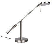 Moderne LED-Schreibtischleuchte aus Metall in seitlicher Perspektive
