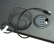 Gaming Tisch mit integrierter USB- und Typ-C-Anschlussleiste, Draufsicht