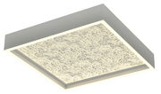 Quadratische LED-Deckenleuchte mit strukturierter Oberfläche, seitliche Perspektive