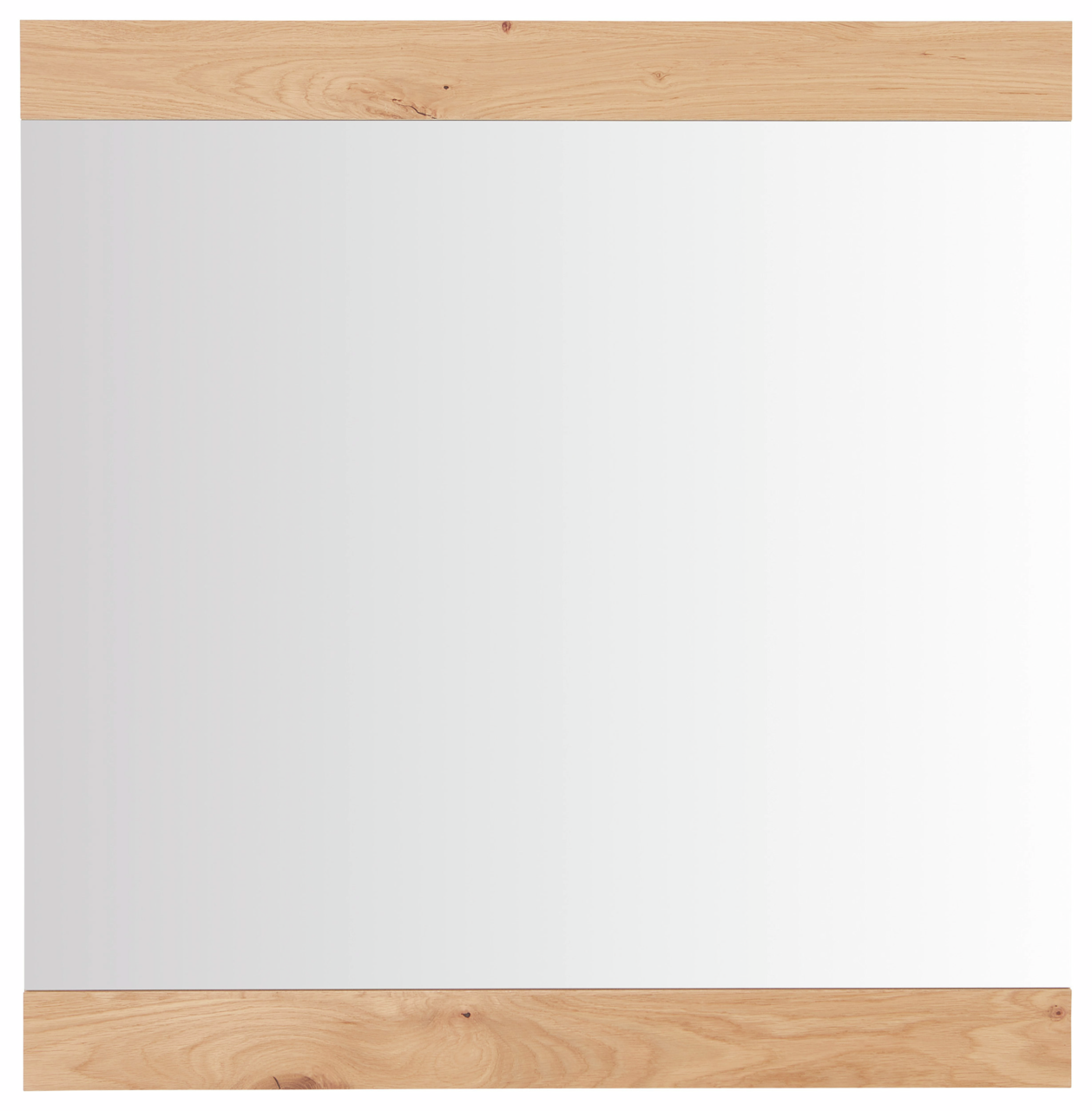 Dieter Knoll Spiegel ARCO TREND Rechteckiger Spiegel mit Holzrahmen oben und unten, Frontalansicht