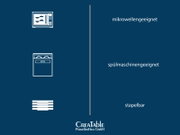Infografik in Frontansicht: Symbole für mikrowellengeeignet, spülmaschinengeeignet und stapelbar, mit CreaTable PorzellanHaus GmbH Logo auf blauem Hintergrund