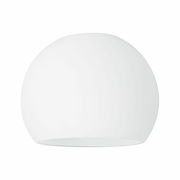 Weißer, halbkugelförmiger Dekoschirm Wolbi aus seitlicher Perspektive