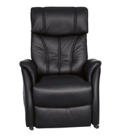 Schwarzer Fernsehsessel Cantus PORTLAND aus Leder, Frontalansicht