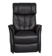 Schwarzer Fernsehsessel Cantus PORTLAND aus Leder, Frontalansicht