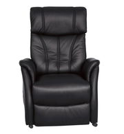 Schwarzer Fernsehsessel Cantus PORTLAND aus Leder, Frontalansicht