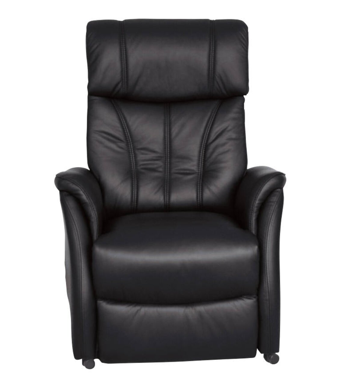 Schwarzer Fernsehsessel Cantus PORTLAND aus Leder, Frontalansicht