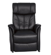 Schwarzer Fernsehsessel Cantus PORTLAND aus Leder, Frontalansicht