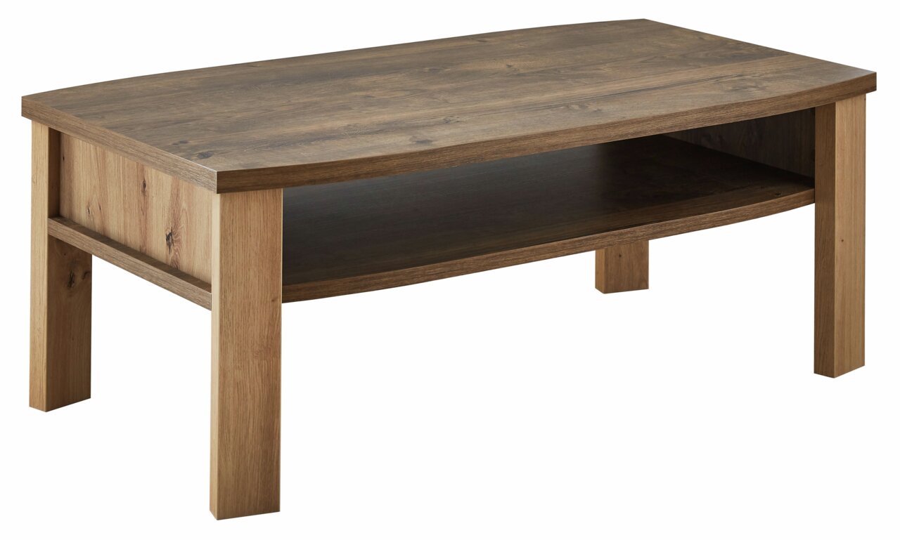 Zurbrüggen Couchtisch CABANA Rechteckiger Couchtisch aus Holz mit natürlicher Maserung, seitliche Perspektive