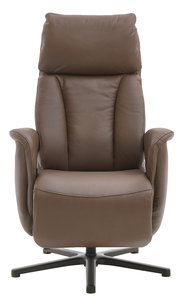 Brauner Relax-Sessel aus Leder, Frontalansicht