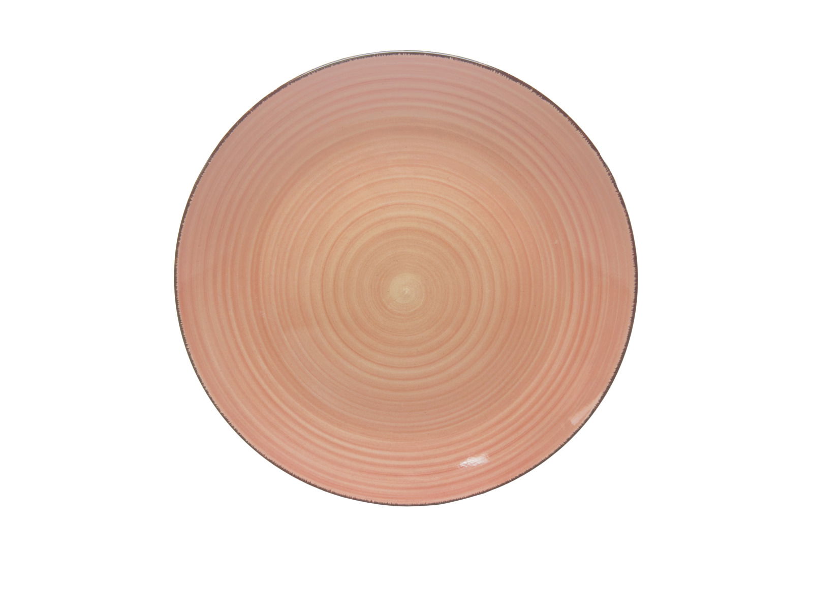 Rosa Teller mit kreisförmigem Muster, Ansicht von oben