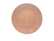 Rosa Teller mit kreisförmigem Muster, Ansicht von oben