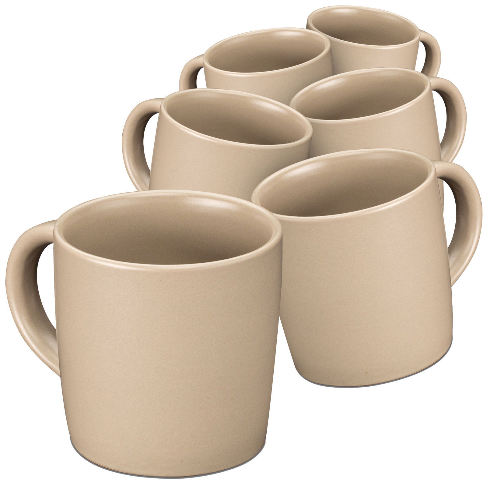 Moritz & Moritz Tassenset 6-tlg. NORDIC Sechsteiliges Tassenset in Taupe, seitliche Perspektive