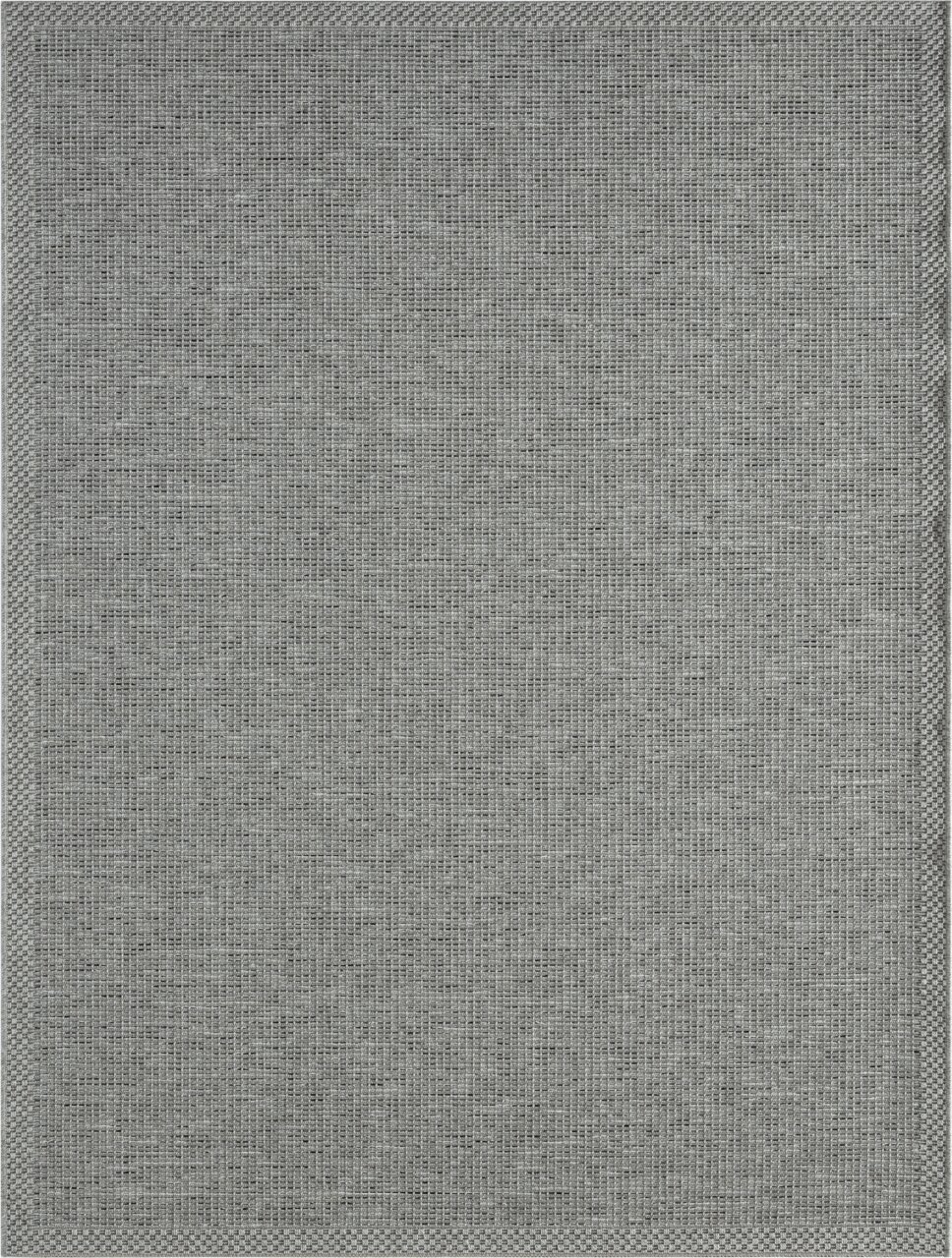 Grauer Teppich mit feiner Webstruktur, Draufsicht