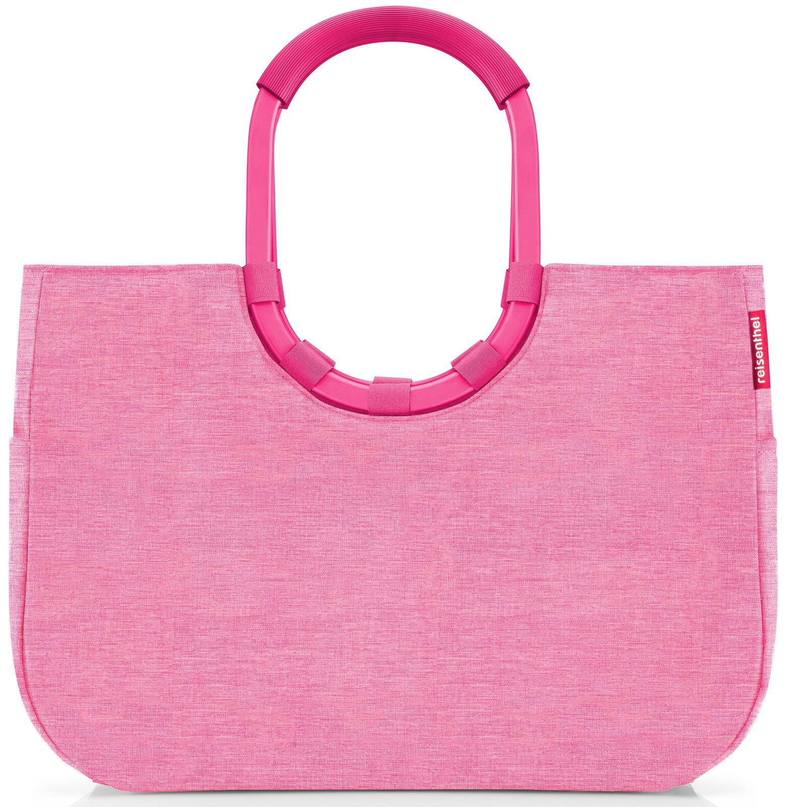 Rosa Einkaufstasche mit ovalem Griff, Vorderansicht