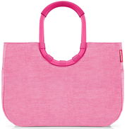 Rosa Einkaufstasche mit ovalem Griff, Vorderansicht