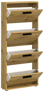 Schuhkipper aus Holz mit vier Klappen, seitliche Perspektive