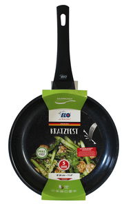 Siloncast Pfanne 28cm x 6 cm, kratzfest, mit schwarzem Griff, Vorderansicht