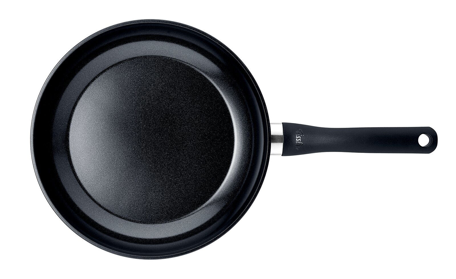 Pfanne 24cm, Draufsicht mit schwarzem Griff