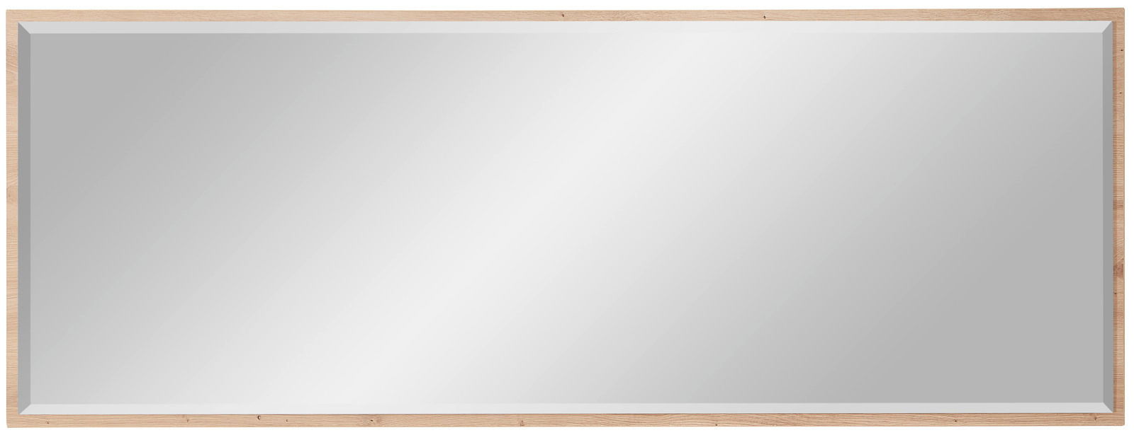 Großer rechteckiger Wandspiegel mit Holzrahmen, Frontalansicht