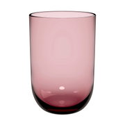 Roze glazen longdrinkglas, zijaanzicht