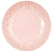 Rosa Suppenteller mit geriffeltem Rand, Draufsicht
