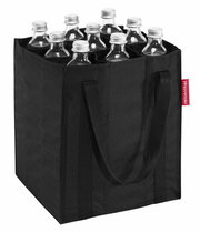 Schwarze 9er Bottlebag mit neun Flaschen, seitliche Perspektive