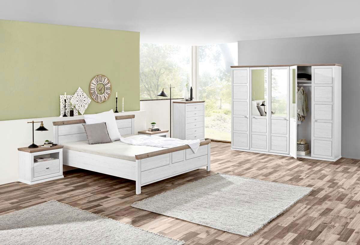 Hom´in Nachtkommode CAMRON Schlafzimmer mit Nachtkommode CAMRON in heller Holzoptik, seitliche Perspektive