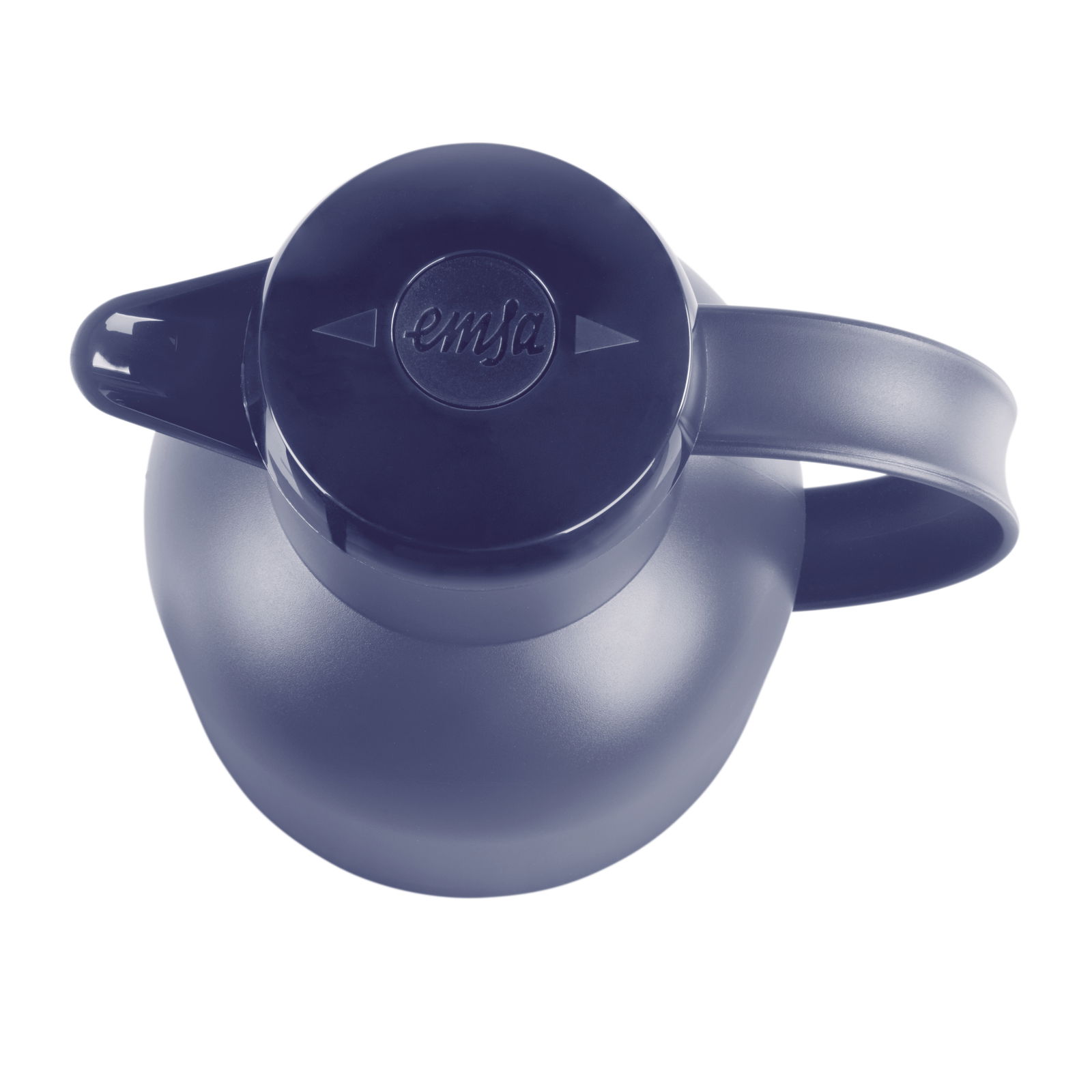 Blaue Isolierkanne SAMBA 1,5l aus der Vogelperspektive