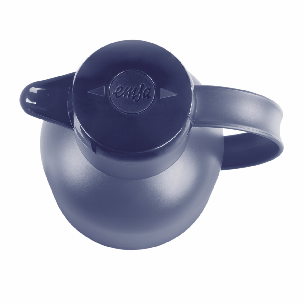 Blaue Isolierkanne SAMBA 1,5l aus der Vogelperspektive