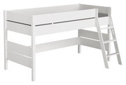 Weißes Spielbett Paidi TIAGO mit Leiter, seitliche Perspektive