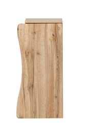 Unterschrank aus Holz mit natürlicher Maserung, seitliche Perspektive
