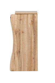 Unterschrank aus Holz mit natürlicher Maserung, seitliche Perspektive