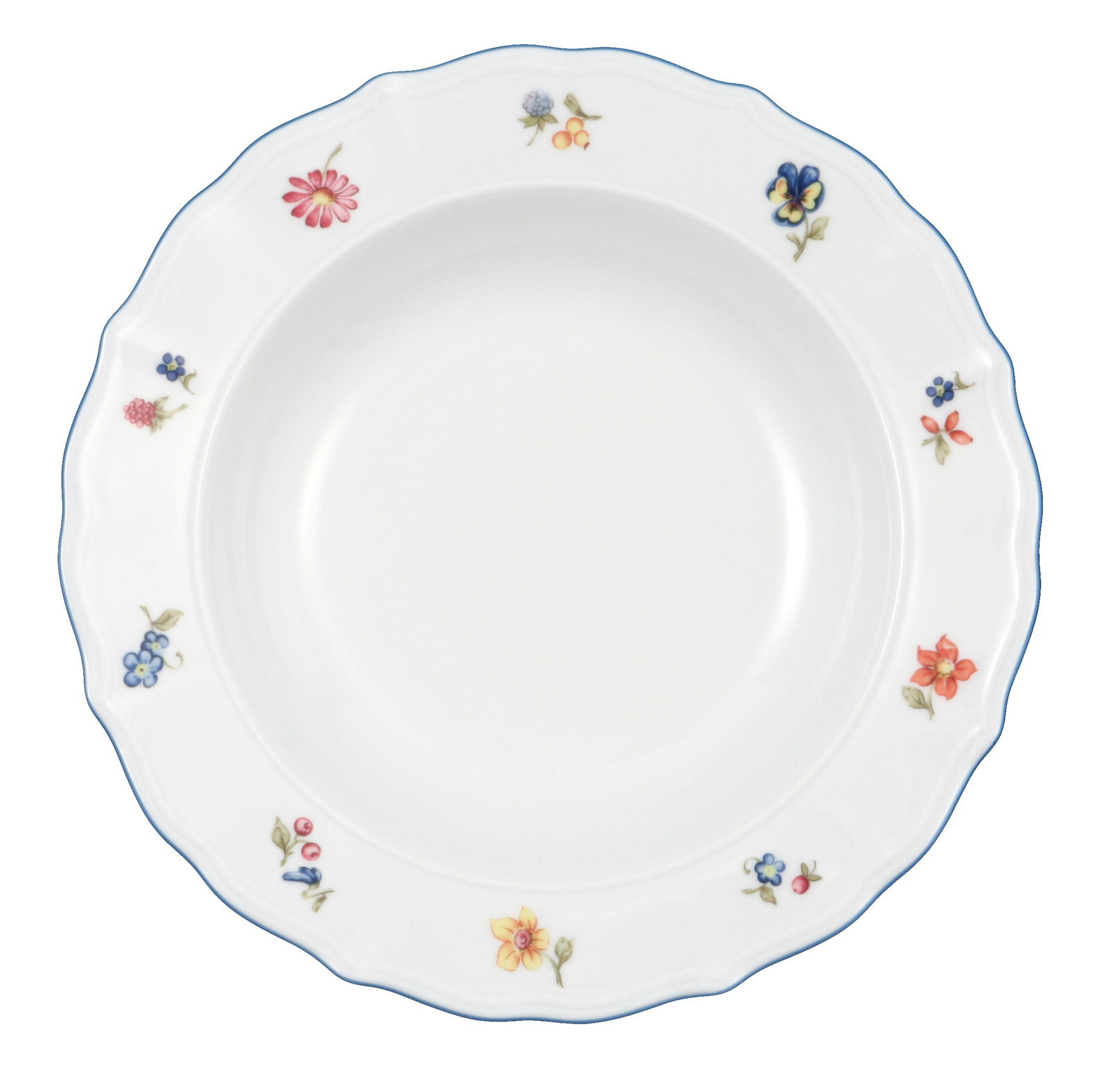 Seltmann Weiden Suppenteller SONATE NOSTALGIE Suppenteller Sonate 23cm mit floralem Muster, Draufsicht