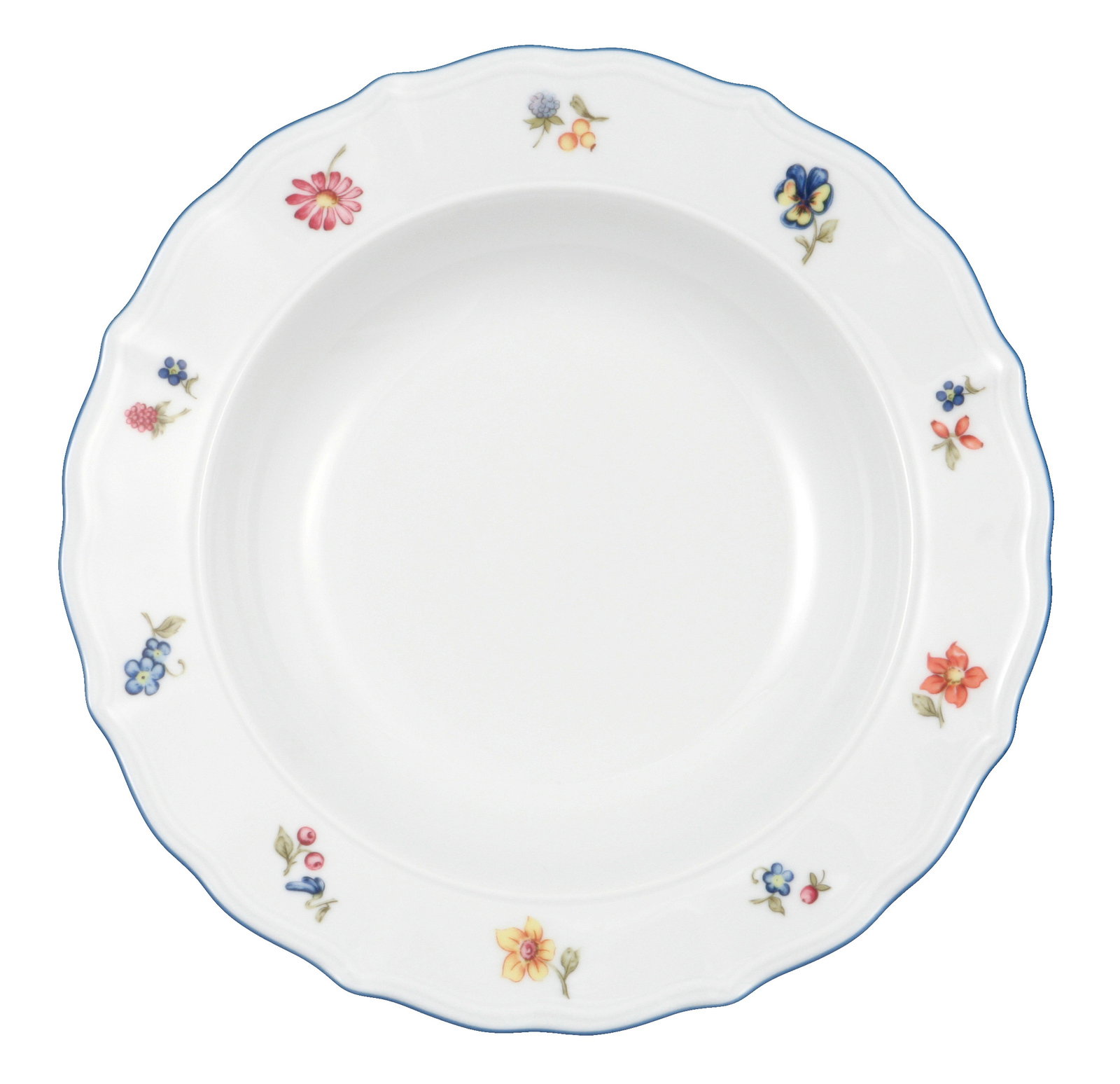 Seltmann Weiden Suppenteller SONATE NOSTALGIE Suppenteller Sonate 23cm mit floralem Muster, Draufsicht